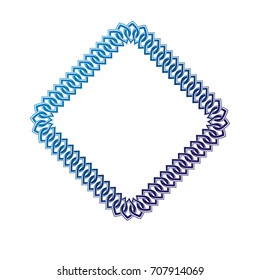 Luxury rhomb frame with empty copy-space, classic heraldic blank geometric shape created as iron chain design. Retro style label.