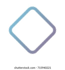 Luxury rhomb frame with empty copy-space, classic heraldic blank geometric shape created as rope design. Retro style label.