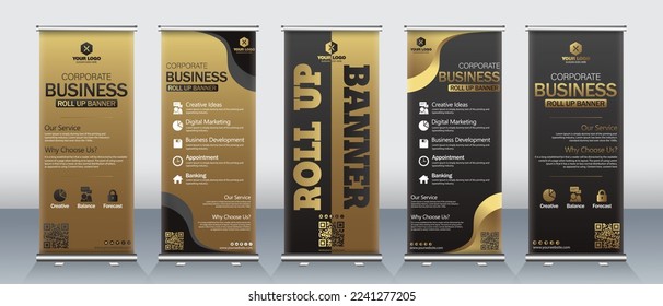 Luxury roll up banner design for events, business meetings, hotel events, weddings