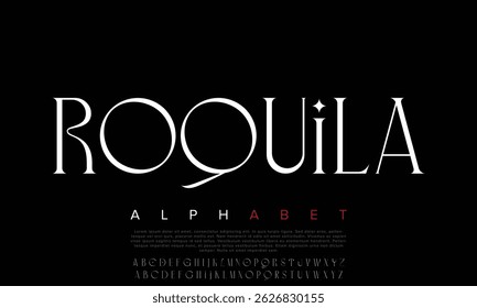 Luxury Roquila DEMO Regular alphabet letters font for logo