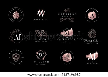 Luxury rose gold gradient logo