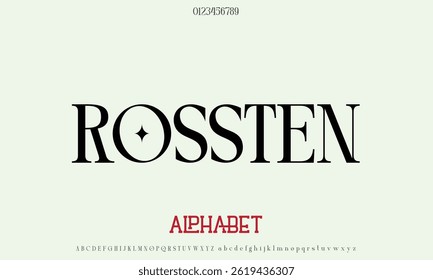 Luxury ROSSTEN alphabet letters font for logo