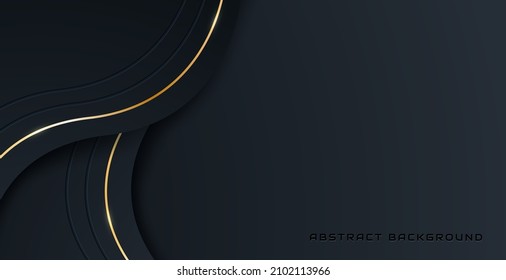 Un fondo de lujo redondeado con una sombra profunda y textura, un concepto de fondo azul y dorado.