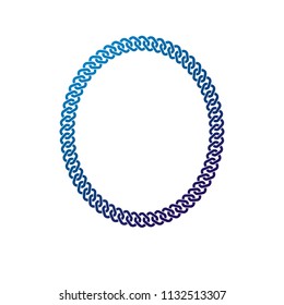 Luxury round frame with empty copy-space, classic heraldic blank circular shape created as iron chain design. Retro style label.