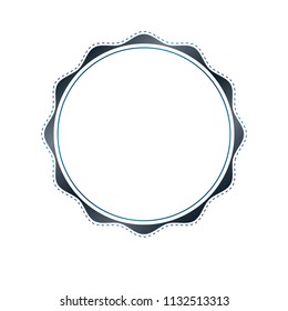 Luxury round frame with empty copy-space, classic heraldic blank circular shape created with undulate stripes and curves. Retro style label, decorative mirror border.