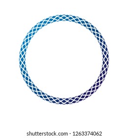 Luxury round frame with empty copy-space, classic heraldic blank circular shape created as rope design. Retro style label.