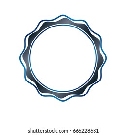 Luxury round frame with empty copy-space, classic heraldic blank circular shape created with undulate stripes and curves. Retro style label, decorative seal.