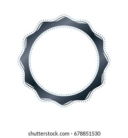 Luxury round frame with empty copy-space, classic heraldic blank circular shape created with undulate stripes and curves. Retro style label, decorative mirror border.