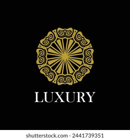 luxury round logo illustration template
