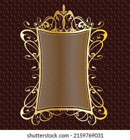 luxury royal banner label antique ornamental golden decorative slab frame border