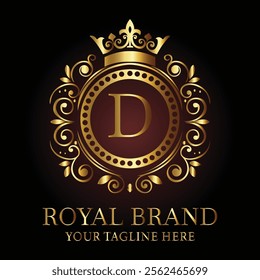 Luxury Royal Brand Logo D Design for Premium Businesses and Elegant Branding  
