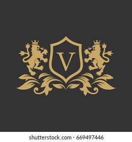 Luxury royal brand logo design vector