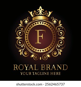 Luxury Royal Brand Logo F Design for Premium Businesses and Elegant Branding  
