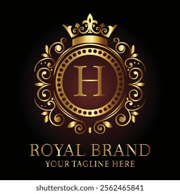 Luxury Royal Brand Logo H Design for Premium Businesses and Elegant Branding  
