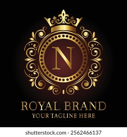 Luxury Royal Brand Logo N Design for Premium Businesses and Elegant Branding  
