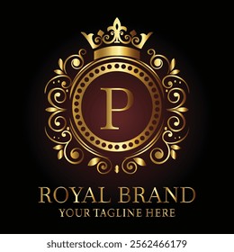 Luxury Royal Brand Logo P Design for Premium Businesses and Elegant Branding  
