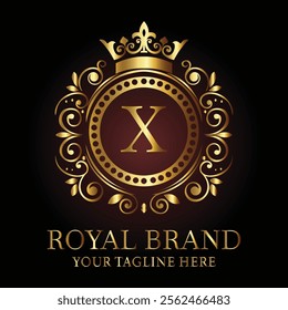 Luxury Royal Brand Logo X Design for Premium Businesses and Elegant Branding  
