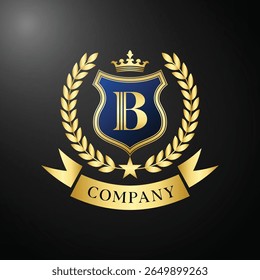 Luxury Royal Crest Logo Design with Initial Letter for Corporate Identity