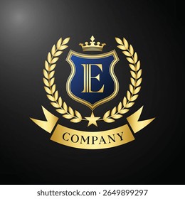 Luxury Royal Crest Logo Design with Initial Letter for Corporate Identity