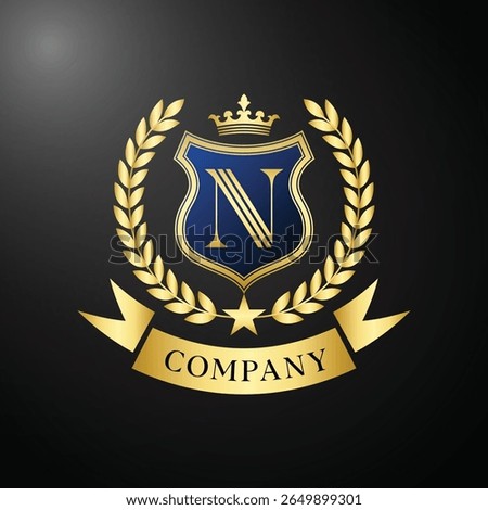 Luxury Royal Crest Logo Design with Initial Letter for Corporate Identity