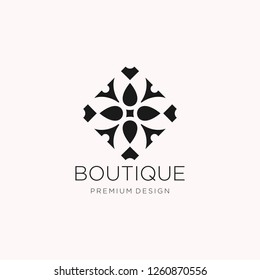 Luxury, Royal, Decoration, Boutique Logo. Interior Icon. Fashion, Jewelry, Beauty Salon, Hotel Logo. Cosmetics, Spa Logo. Resort and Restaurant Logo. Crow Icon. - Vector