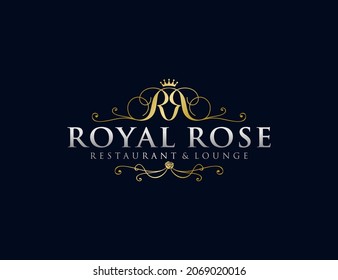 Luxury royal design with initial letter RR logo template