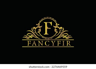 luxury royal fancyfir floral logo design