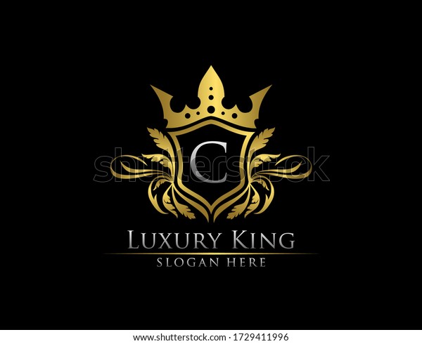 Luxury Royal King C Letter Heraldic Stock Vector (Royalty Free ...