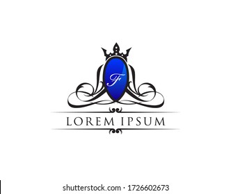 Luxury Royal King F Letter Classy Logo template.