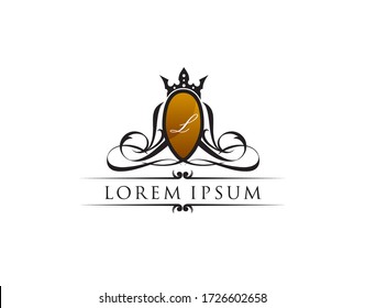 Luxury Royal King L Letter Classy Logo template.