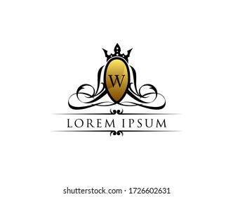 Luxury Royal King W Letter Classy Logo template.