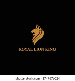 luxury royal lion king logo vector