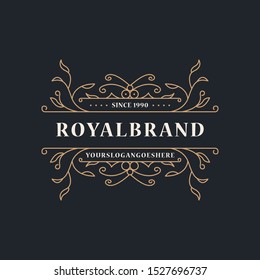 Luxury Royal Logo Template Elegant Ornament for Restaurant, Royalty, Boutique, Cafe, Hotel, Heraldic, Jewelry, Fashion and other vector illustration