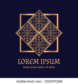 Luxury royal pattern vector element. Ethnic arabesque tile motif. Art deco design for Christmas ornament, new year holiday emblem template, beauty spa salon logo, wedding party.