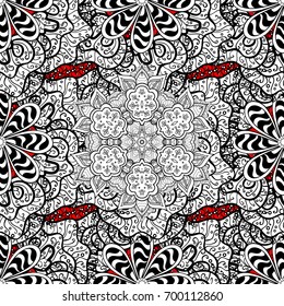 Luxury, royal and Victorian concept. Element on red background. Vintage baroque floral pattern in over white. Ornate vector decoration.