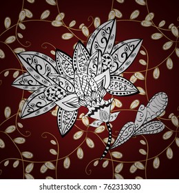 Luxury, royal and Victorian concept. Ornate vector decoration. Golden element on brown, gray and black colors. Vintage baroque floral ornamental pattern in gold over brown, gray and black.