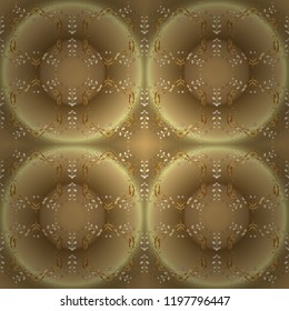 Luxury, royal and Victorian concept. Vector vintage baroque floral ornamental pattern in gold. Ornate decoration. Golden pattern on a beige, neutral and brown colors with golden elements.