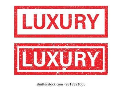 Luxury Rubber Stamp Grunge Red Seal Vector Illustration