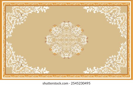 Alfombra de lujo Diseño original persa Oreintal Flora Damasks bordado, estilo persa. impresión de ornamento de arte. Alfombra de diseño, cover.Fondo de pantalla, envoltura, tela, ropa, textura de Vector. manta, tejido