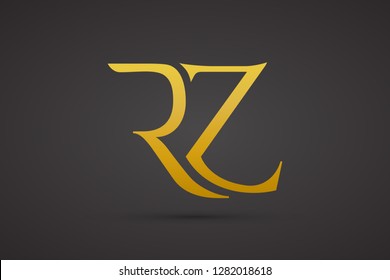 Luxury Rz R Z monogram Letters Logo Design with vector