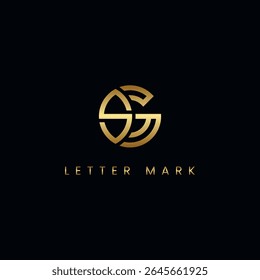 Luxo S e G Monograma Logo Design - Golden Gradient Lettermark, Premium Branding Ícone.