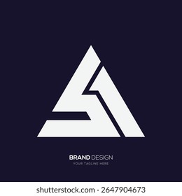 Luxury AS SA triangle logo with elegant modern style, ideal for premium branding and business identity.