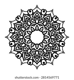 Luxury Sacred Geometry Mandala Artwork With Pointed Outer Petals And Teardrop Shapes
