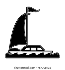 Luxury sailboat isolated