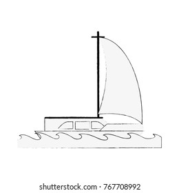 Luxury sailboat isolated