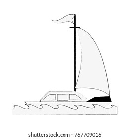 Luxury sailboat isolated