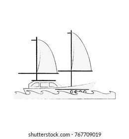 Luxury sailboat isolated