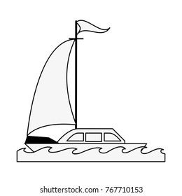 Luxury sailboat isolated