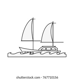 Luxury sailboat isolated