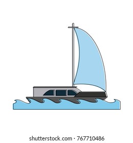Luxury sailboat isolated